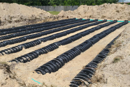 Drain field installation